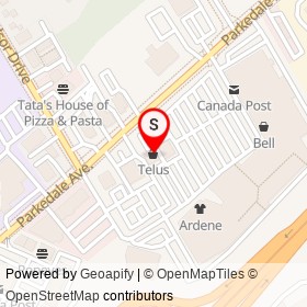 Telus on Parkedale Avenue, Brockville Ontario - location map
