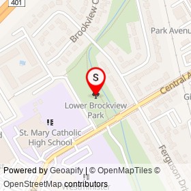Lower Brockview Park on , Brockville Ontario - location map