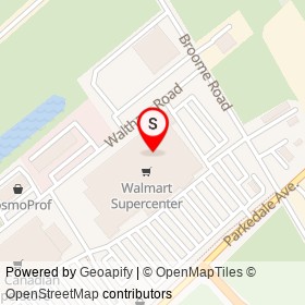 Walmart Pharmacy on Parkedale Avenue, Brockville Ontario - location map
