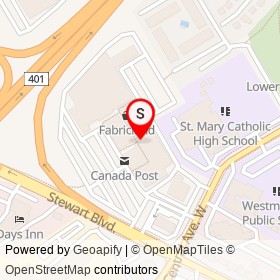 401 Diner on Stewart Boulevard, Brockville Ontario - location map