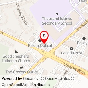 Canadian Tire Gas+ on Stewart Boulevard, Brockville Ontario - location map