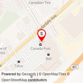Staples on Parkedale Avenue, Brockville Ontario - location map