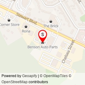 Benson Auto Parts on Stewart Boulevard, Brockville Ontario - location map
