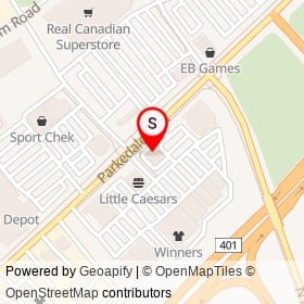 Starbucks on Parkedale Avenue, Brockville Ontario - location map