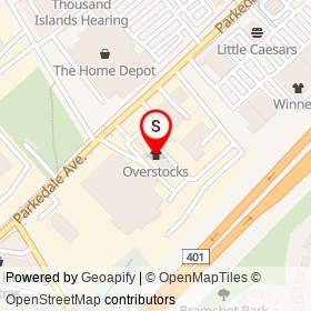 Overstocks on Parkedale Avenue, Brockville Ontario - location map