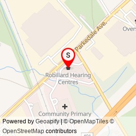 Robillard Hearing Centres on Parkedale Avenue, Brockville Ontario - location map