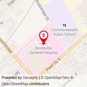 Brockville General Hospital on Charles Street, Brockville Ontario - location map