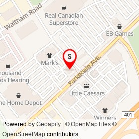 Boston Pizza on Parkedale Avenue, Brockville Ontario - location map