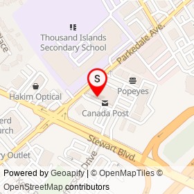 Billy K's on Stewart Boulevard, Brockville Ontario - location map