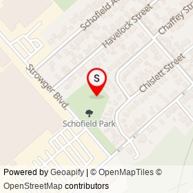 Schofield Playground on Chaffey Street, Brockville Ontario - location map