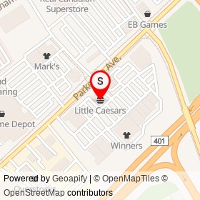 Little Caesars on Parkedale Avenue, Brockville Ontario - location map