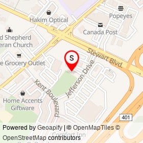 Dave Pipe's Auto Service on Jefferson Drive, Brockville Ontario - location map