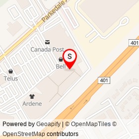 1000 Islands Mall on Parkedale Avenue, Brockville Ontario - location map