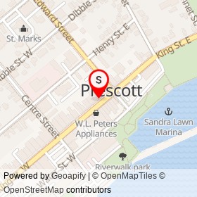 Glitz on King Street West, Prescott Ontario - location map