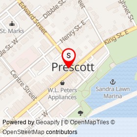 TD Canada Trust on King Street West, Prescott Ontario - location map