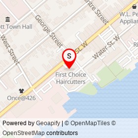 Fast Cash Services on King Street West, Prescott Ontario - location map