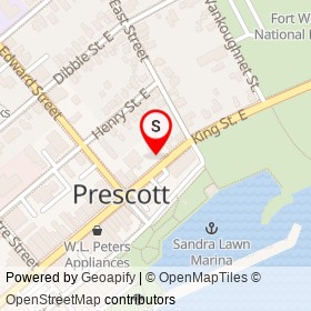 Mr Gas on King Street East, Prescott Ontario - location map