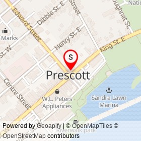 Bobby's on King Street East, Prescott Ontario - location map