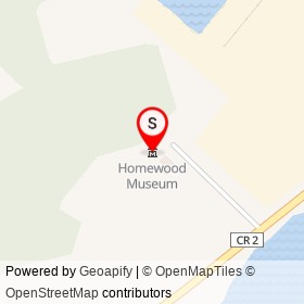 Homewood Museum on County Road 2, Augusta Ontario - location map