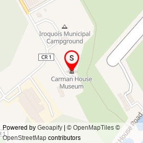 Carman House Museum on Carman Road, South Dundas Ontario - location map