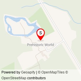 Prehistoric World on Upper Canada Road, South Dundas Ontario - location map