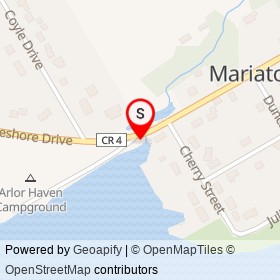 War of 1813 & Mariatown on Lakeshore Drive, South Dundas Ontario - location map