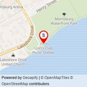 Lion's Club Picnic Shelter on Lakeshore Drive, South Dundas Ontario - location map