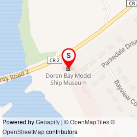 Doran Bay Model Ship Museum on County Road 2, South Dundas Ontario - location map