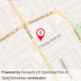 Olympic Pizza on Christy Avenue, Cornwall Ontario - location map