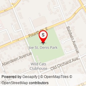 Joe St. Denis Park on , Cornwall Ontario - location map