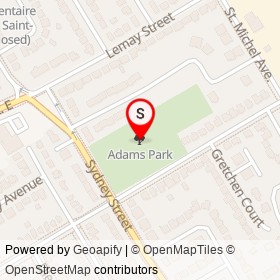 Adams Park on , Cornwall Ontario - location map