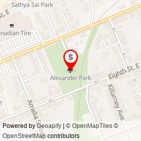 Alexander Park on , Cornwall Ontario - location map