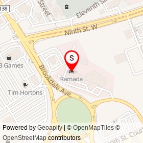 Ramada on Brookdale Avenue, Cornwall Ontario - location map