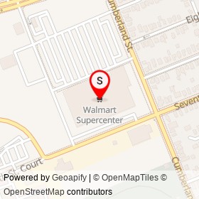 Walmart Supercenter on Ninth Street West, Cornwall Ontario - location map