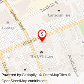 M&M Food Market on Ninth Street East, Cornwall Ontario - location map