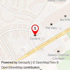 Circle K on Glengarry Boulevard, Cornwall Ontario - location map