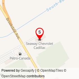 Seaway Chevrolet Cadillac on Brookdale Avenue, Cornwall Ontario - location map