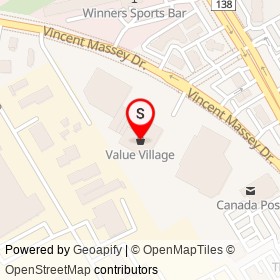 Value Village on Vincent Massey Drive, Cornwall Ontario - location map