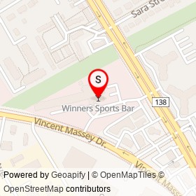 Winners Sports Bar on Vincent Massey Drive, Cornwall Ontario - location map