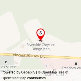 Riverside Chrysler Dodge Jeep on Vincent Massey Drive, Cornwall Ontario - location map