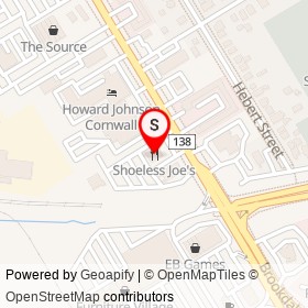 Shoeless Joe's on Brookdale Avenue, Cornwall Ontario - location map