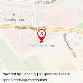 First Canada Inns on Vincent Massey Drive, Cornwall Ontario - location map