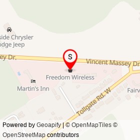 Freedom Wireless on Vincent Massey Drive, Cornwall Ontario - location map
