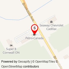 Petro-Canada on Brookdale Avenue, Cornwall Ontario - location map