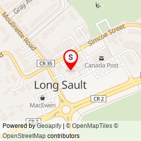 Rick's Auto and Towing on Long Sault Drive, South Stormont Ontario - location map