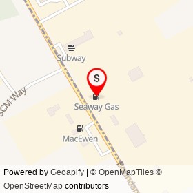 Seaway Gas on Boundary Road, Cornwall Ontario - location map