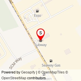 Subway on Boundary Road, South Glengarry Ontario - location map