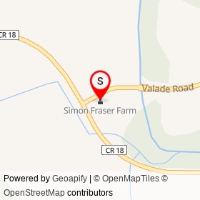 Simon Fraser Farm on Valade Road, South Stormont Ontario - location map