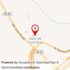 Curry Hill Truck Stop on North Service Road, South Glengarry Ontario - location map